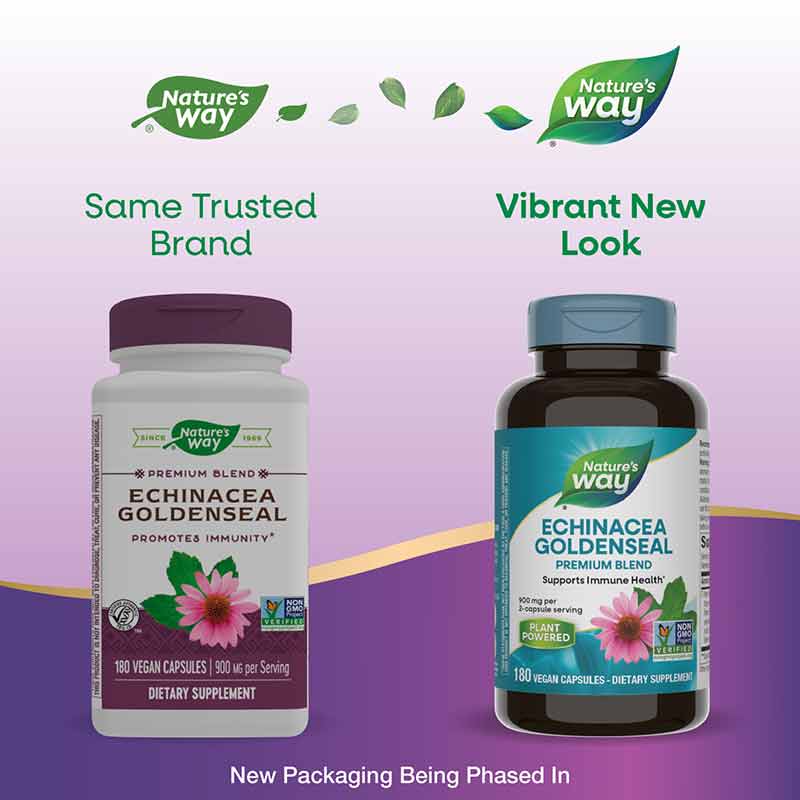Echinacea Goldenseal Premium Blend, 180 Vegan Capsules, by Natures Way, image #3