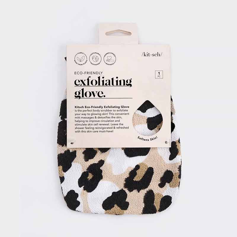 Eco-Friendly Exfoliating Glove - Leopard, by Kitsch