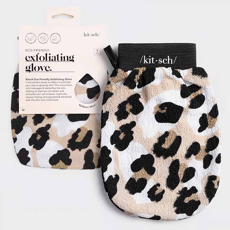Eco-Friendly Exfoliating Glove - Leopard, by Kitsch, image #3