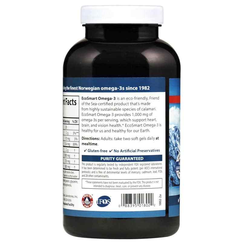 EcoSmart Omega-3 with Natural Lemon Flavor, 180 Softgels, by Carlson Labs, image #3
