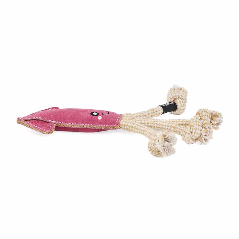 ecoZippy Suede & Rope Buddies Squid, by ZippyPaws, image #6