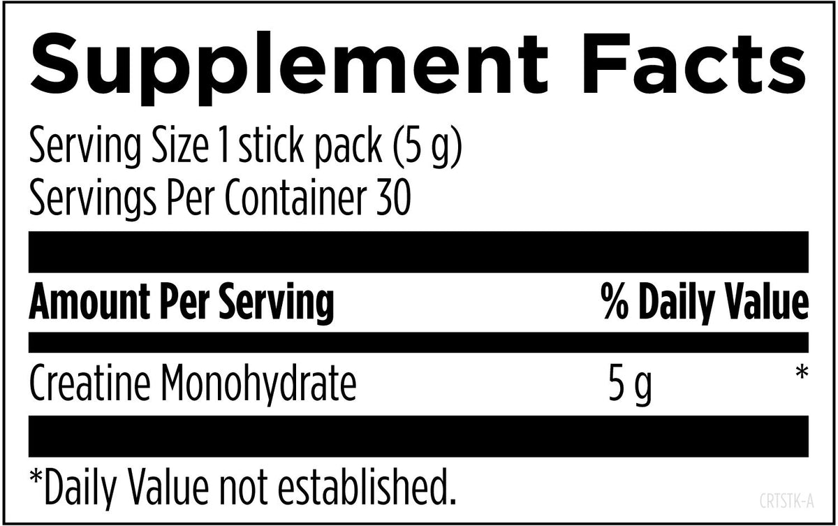 Creatine Monohydrate Powder Stick Packs, by Designs For Health