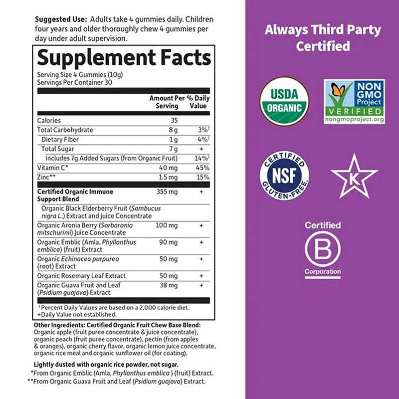 Elderberry Immune Gummy, by Garden of Life mykind Organics, image #2