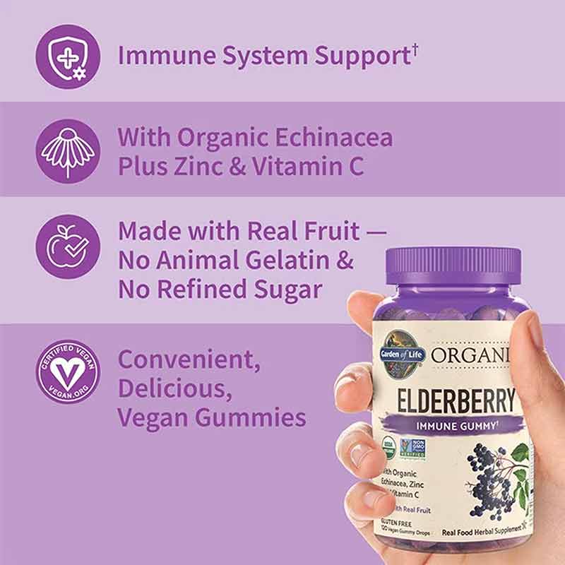 Elderberry Immune Gummy, by Garden of Life mykind Organics, image #3