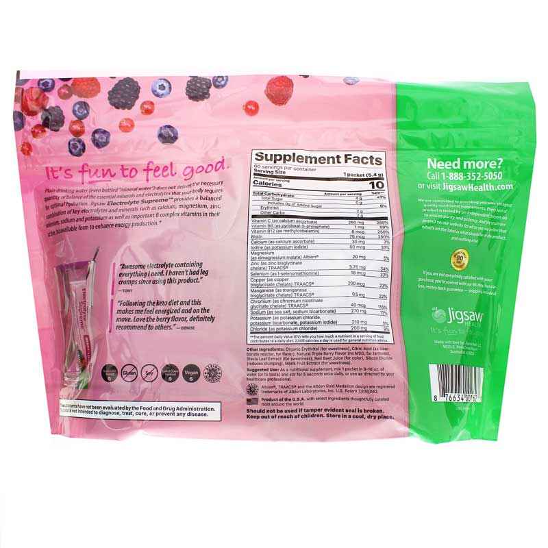 Electrolyte Supreme Packets, Berry-Licious, by Jigsaw Health, image #2