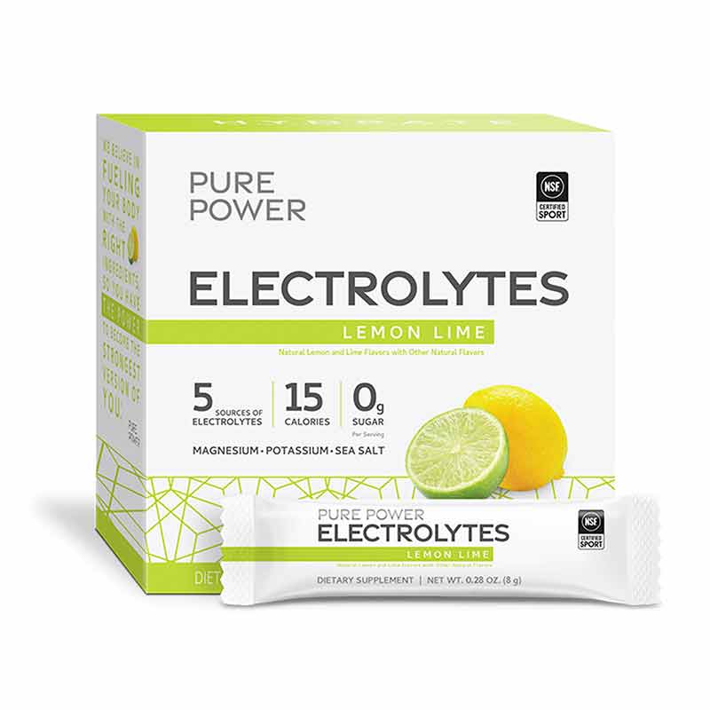 Electrolytes, Lemon Lime, 30 Packets, by Pure Power
