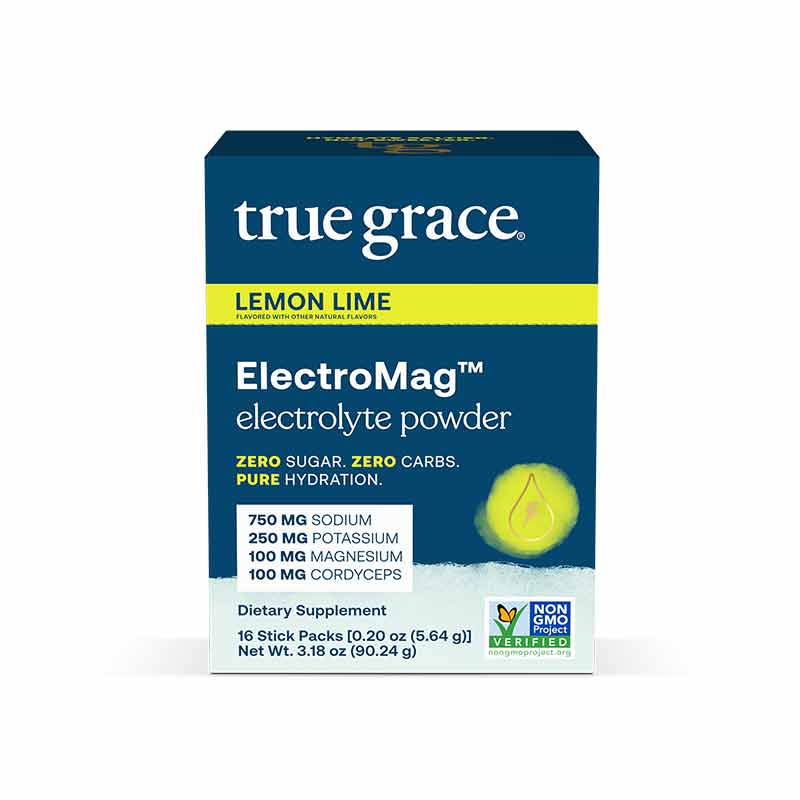 ElectroMag Electrolyte Stick, Lemon Lime, 16 Packets, by True Grace
