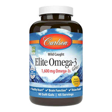 Elite Omega-3 Gems 1600 Mg with Natural Lemon Flavor, 90 Softgels, by Carlson Labs