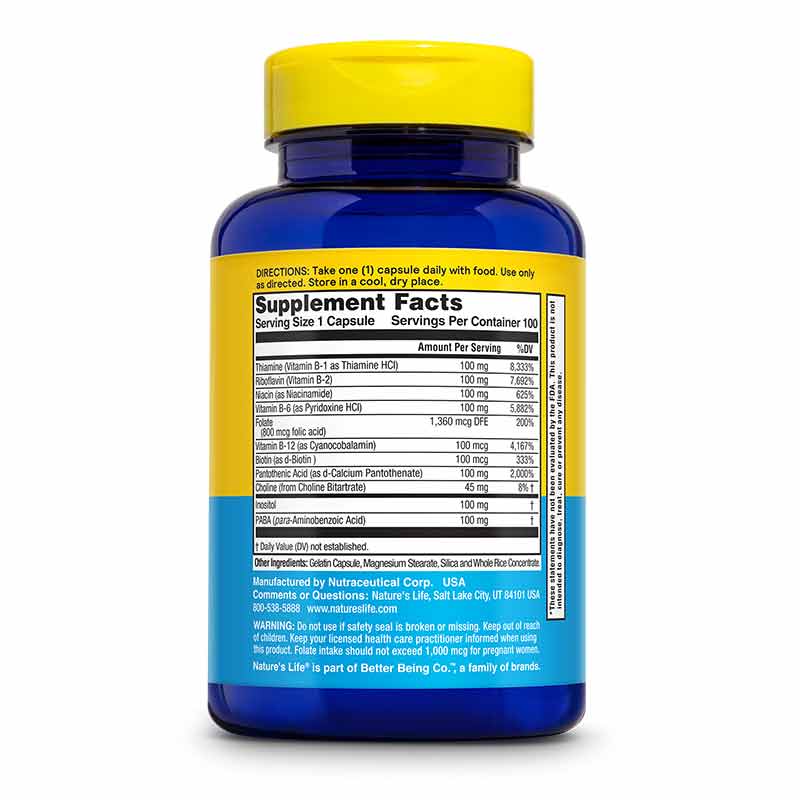 Energizing B-100, 100 Capsules, by Natures Life, image #3