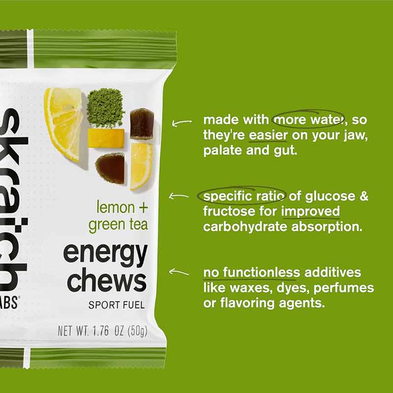 Energy Chews Sport Fuel, Lemon Green Tea, 10 Packets, by Skratch Labs, image #5