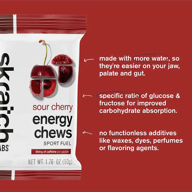 Energy Chews Sport Fuel, Sour Cherry, 10 Packets, by Skratch Labs, image #4