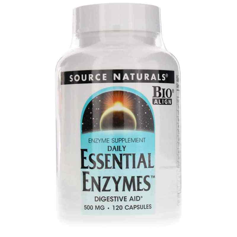 Essential Enzymes 500 Mg, 120 Capsules, by Source Naturals