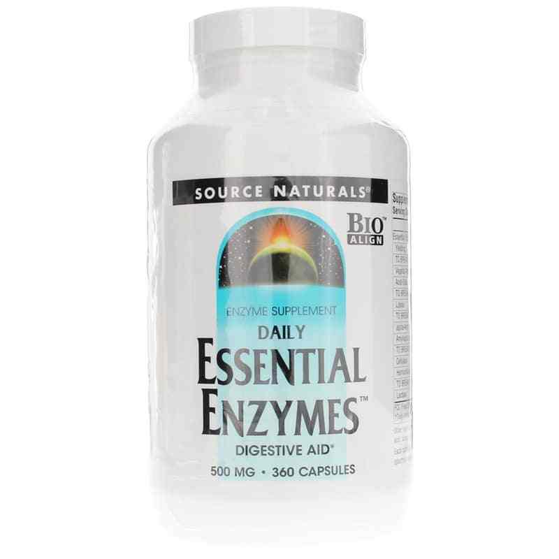 Essential Enzymes 500 Mg, 360 Capsules, by Source Naturals