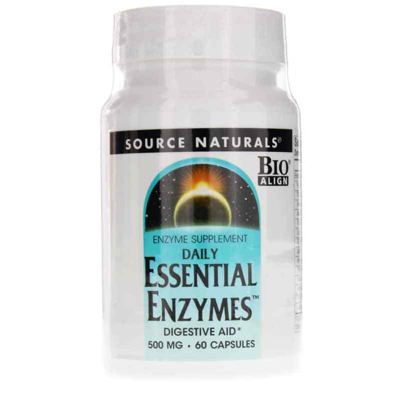 Essential Enzymes 500 Mg, 60 Capsules, by Source Naturals