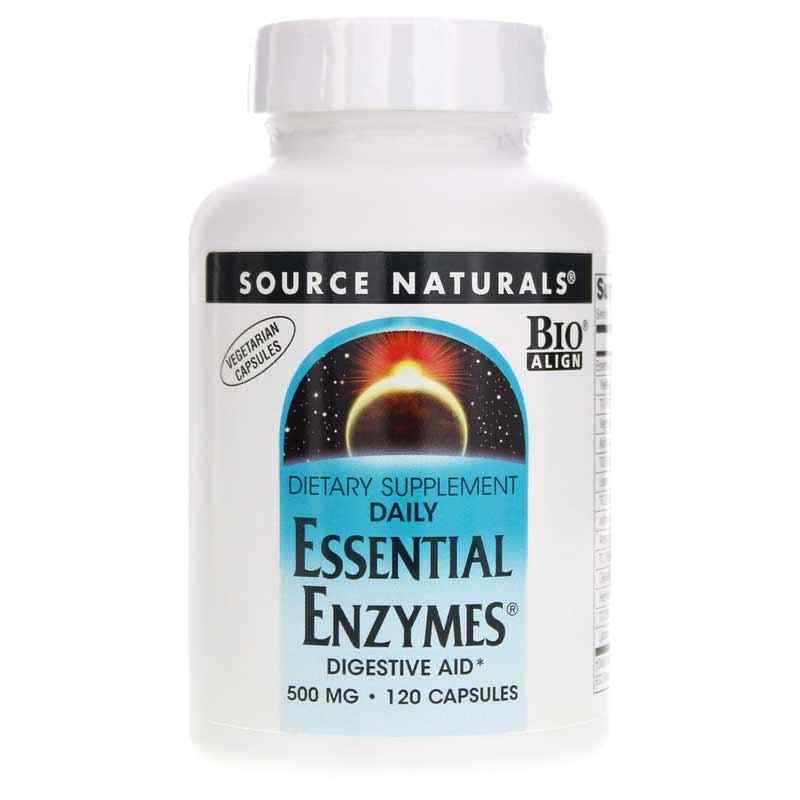 Essential Enzymes 500 Mg Vegetarian, 120 Veg Capsules, by Source Naturals