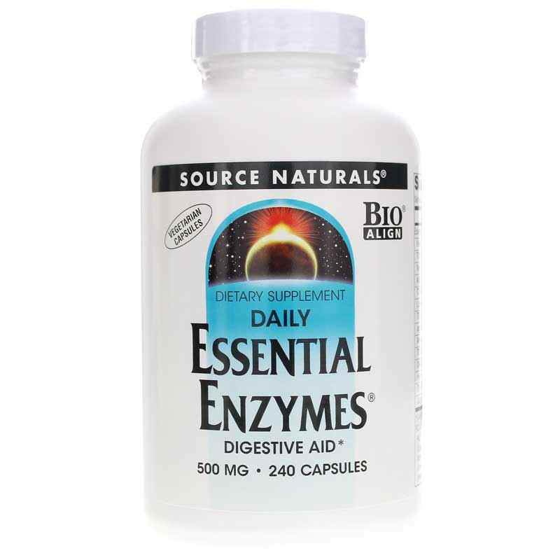 Essential Enzymes 500 Mg Vegetarian, 240 Veg Capsules, by Source Naturals