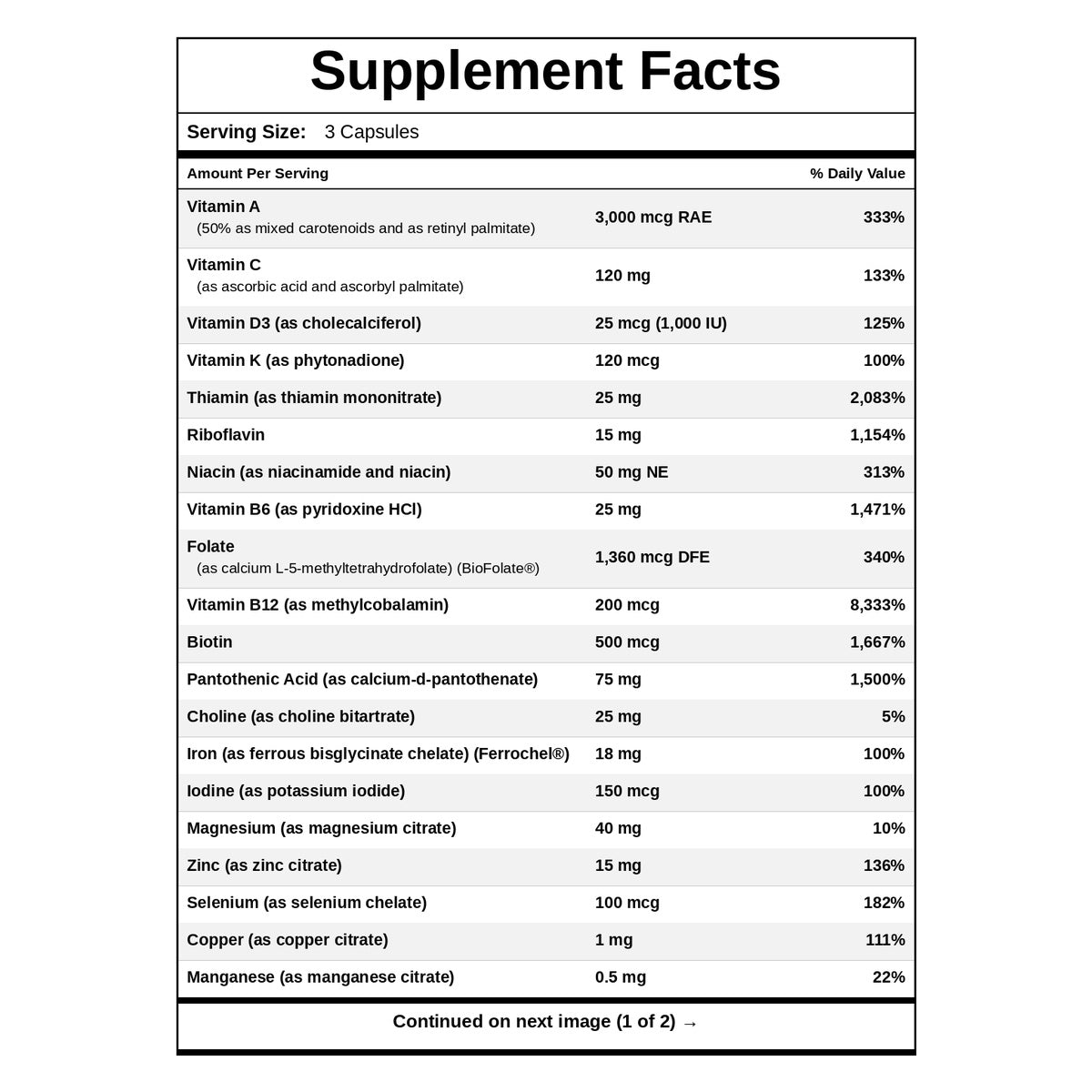 Essential Multi with Iron 180 Capsules, by NutriDyn