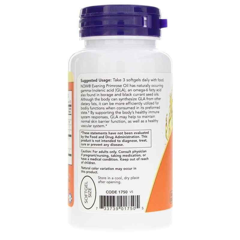 Evening Primrose Oil 500 Mg, 100 Softgels, by NOW Foods, image #3