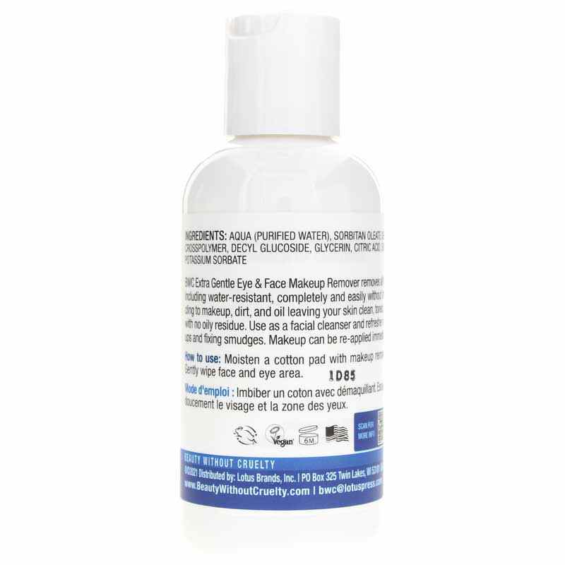 Eye & Face Makeup Remover Extra Gentle, by BWC Organics, image #2