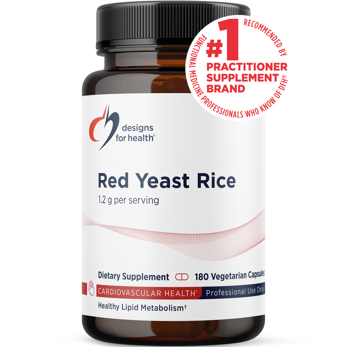 Red Yeast Rice, 180 Veg Capsules, by Designs For Health