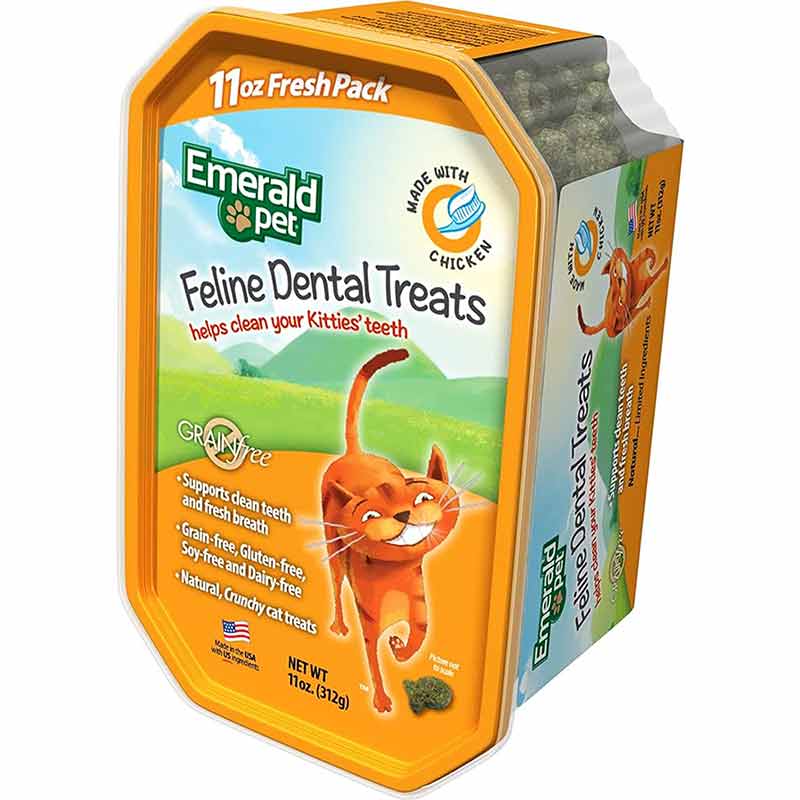 Feline Dental Treats, Chicken, 11 Oz, by Emerald Pet