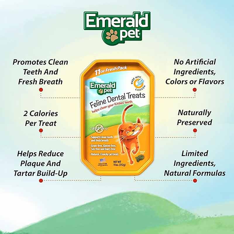 Feline Dental Treats, Chicken, 11 Oz, by Emerald Pet, image #3