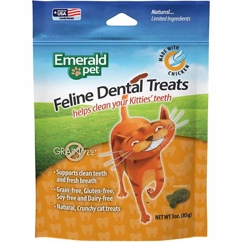Feline Dental Treats, Chicken, 3 Oz, by Emerald Pet
