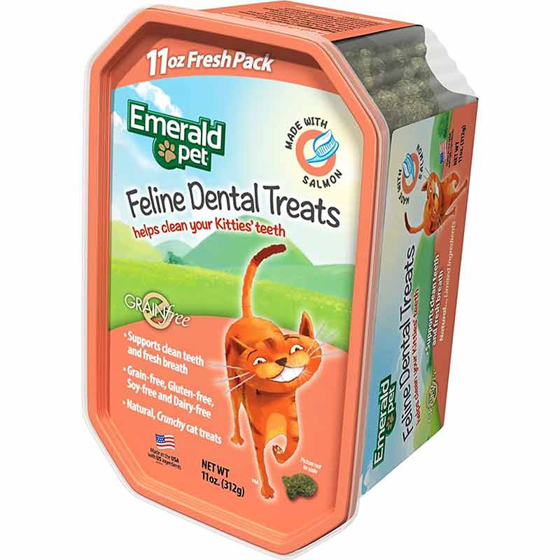 Feline Dental Treats, Salmon, 11 Oz, by Emerald Pet