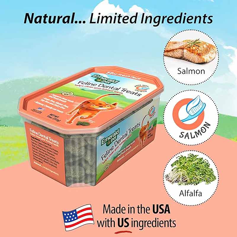 Feline Dental Treats, Salmon, 11 Oz, by Emerald Pet, image #2