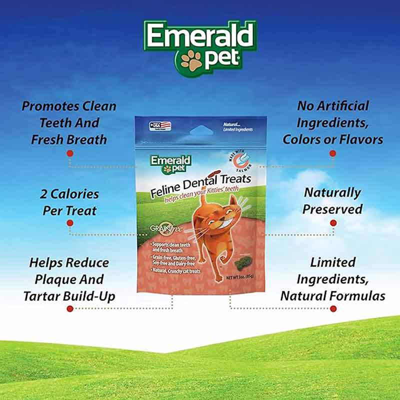 Feline Dental Treats, Salmon, 3 Oz, by Emerald Pet, image #3