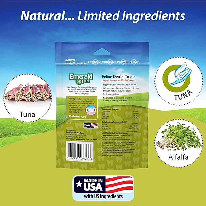 Feline Dental Treats, Tuna, 3 Oz, by Emerald Pet, image #4