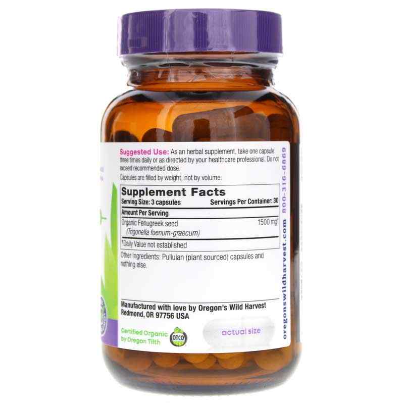 Fenugreek, 90 Vegan Capsules, by Oregons Wild Harvest, image #2