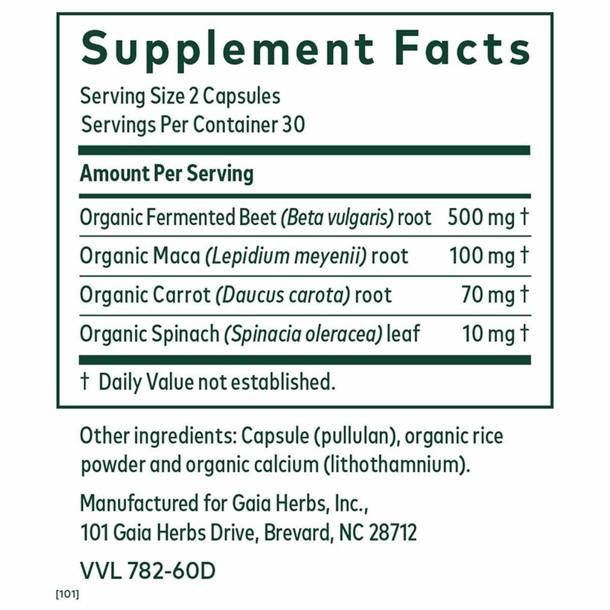 Fermented Beet & Maca, 60 Capsules, by Gaia Herbs Pro
