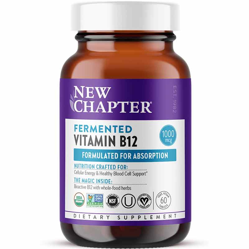 Fermented Vitamin B12, 60 Veg Tablets, by New Chapter