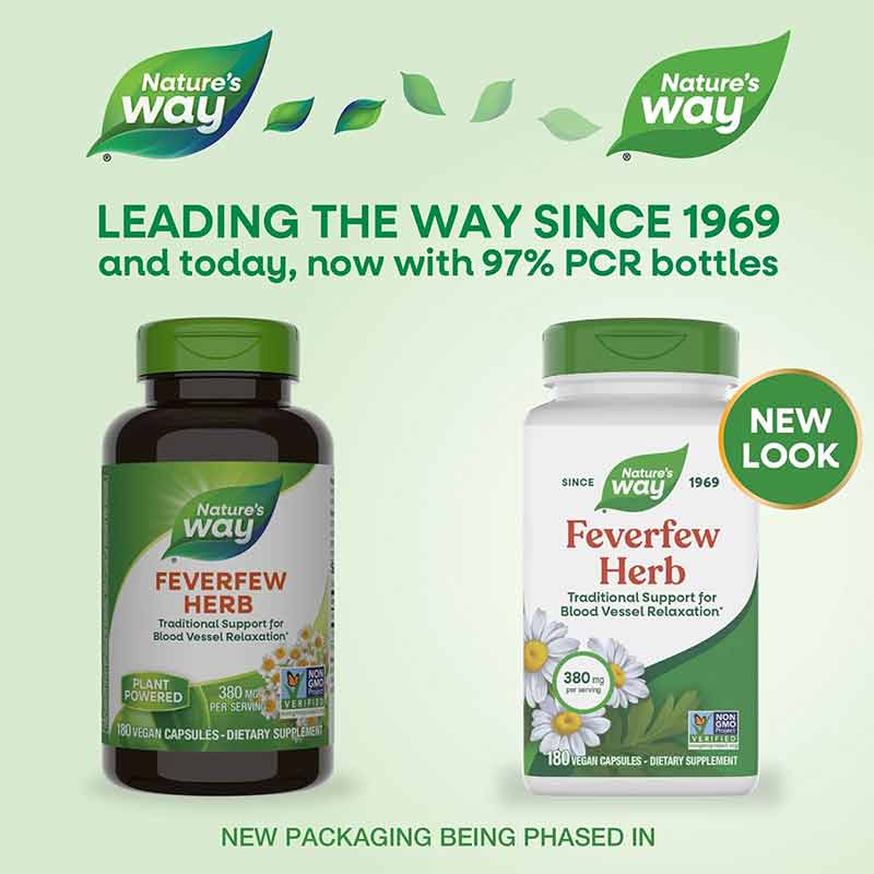 Feverfew Herb 380 Mg, 180 Vegan Capsules, by Natures Way, image #2