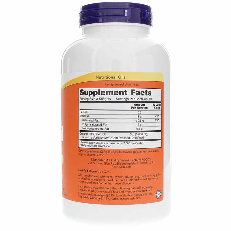 Flax Oil 1000 Mg, 250 Softgels, by NOW Foods, image #2