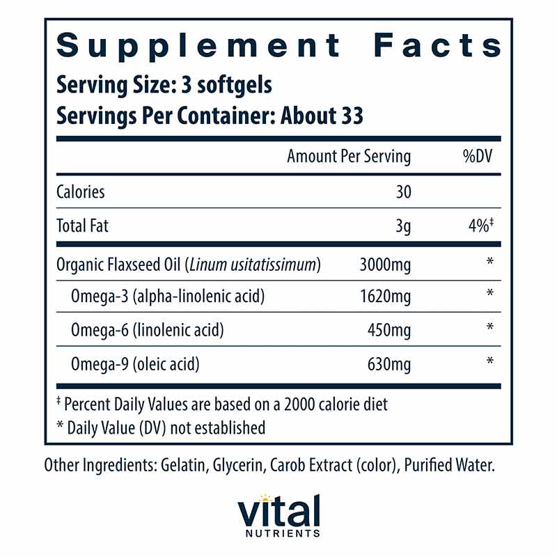 Flax Oil, by Vital Nutrients, image #2