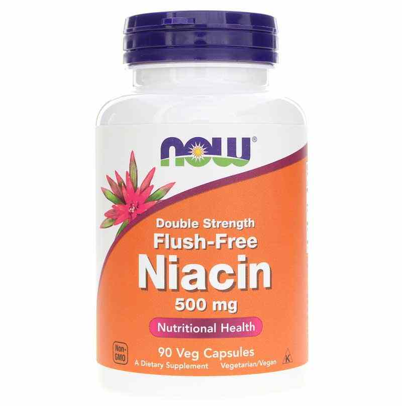 Flush-Free Niacin 500 Mg Double Strength, 90 Veg Capsules, by NOW Foods