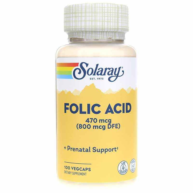 Folic Acid 470 Mcg (800 Mcg DFE), by Solaray