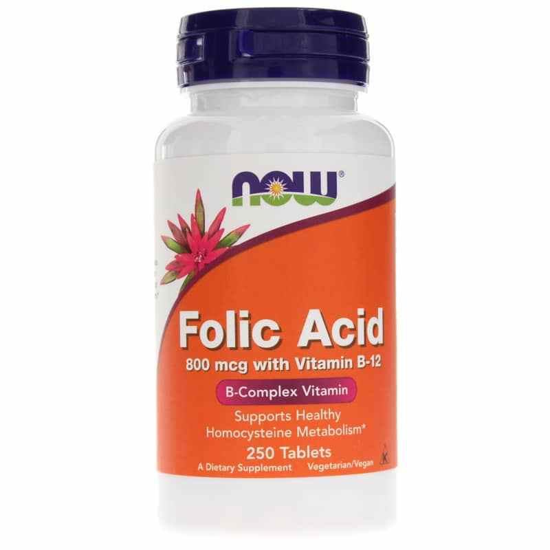 Folic Acid 800 Mcg with Vitamin B-12, by NOW Foods