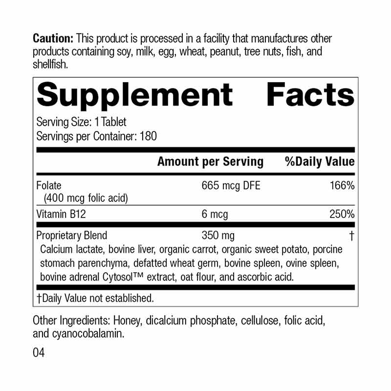 Folic Acid B12, by Standard Process, image #2