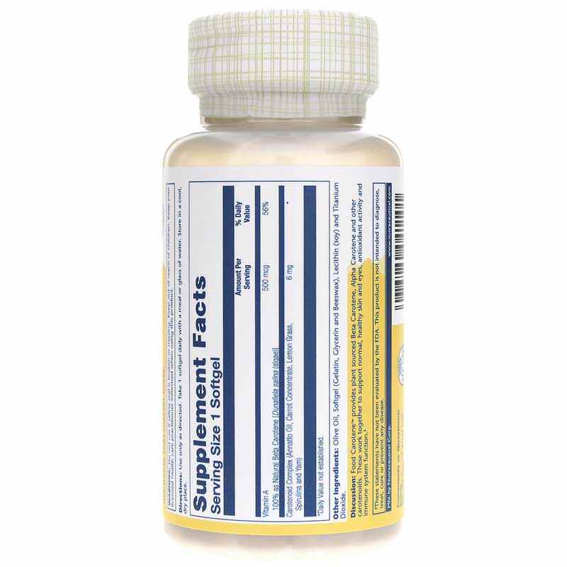 Food Carotene 500 Mcg, Plant Source, by Solaray, image #3