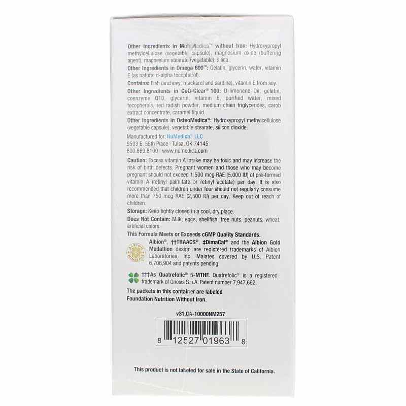 Foundation Essentials for Men & Women without Iron, 30 Packets, by NuMedica, image #4