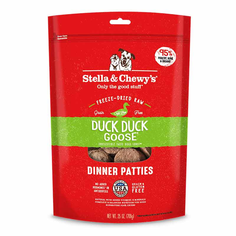 Freeze Dried Raw Dinner Patties, Duck Duck Goose, 25 Oz, by Stella & Chewy's