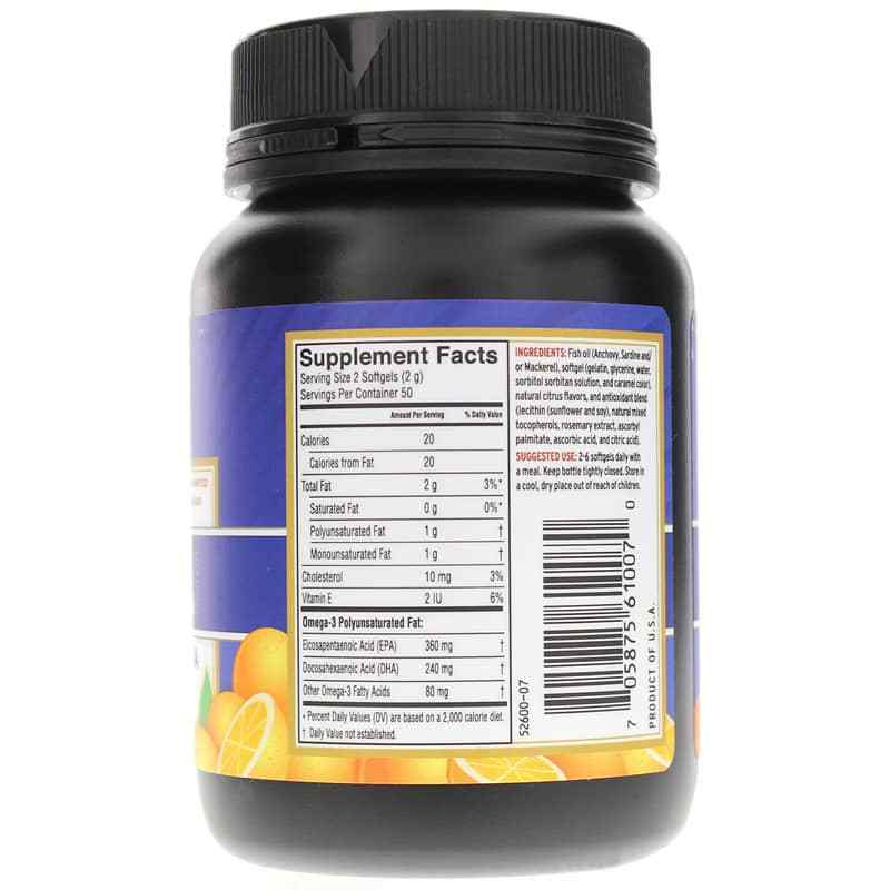 Fresh Catch Fish Oil Omega-3 EPA/DHA in Natural Orange Flavor, 100 Softgels, by Barleans Organic Oils, image #2