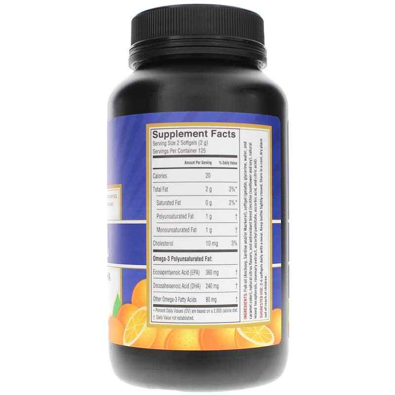 Fresh Catch Fish Oil Omega-3 EPA/DHA in Natural Orange Flavor, 250 Softgels, by Barleans Organic Oils, image #2