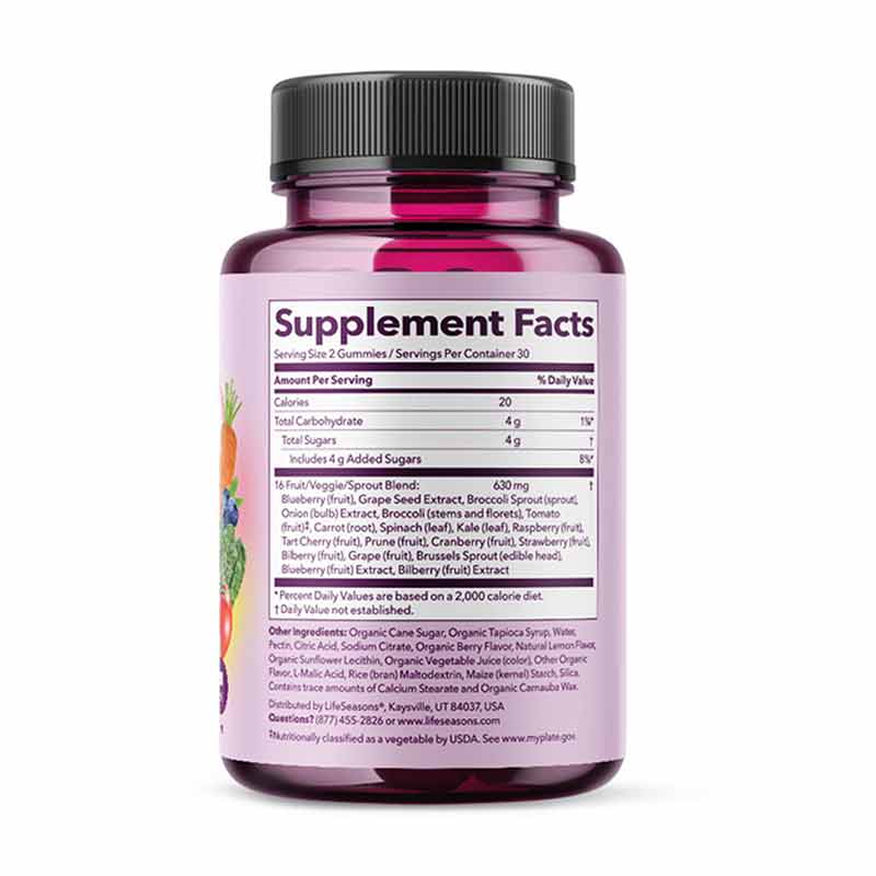 Fruit & Veggie Gummy Berry Lemon, by LifeSeasons, image #3