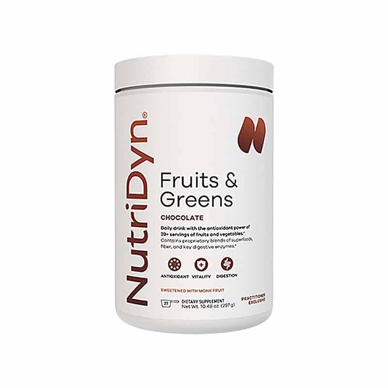 Fruits & Greens Daily Drink with Monk Fruit, Chocolate, by NutriDyn