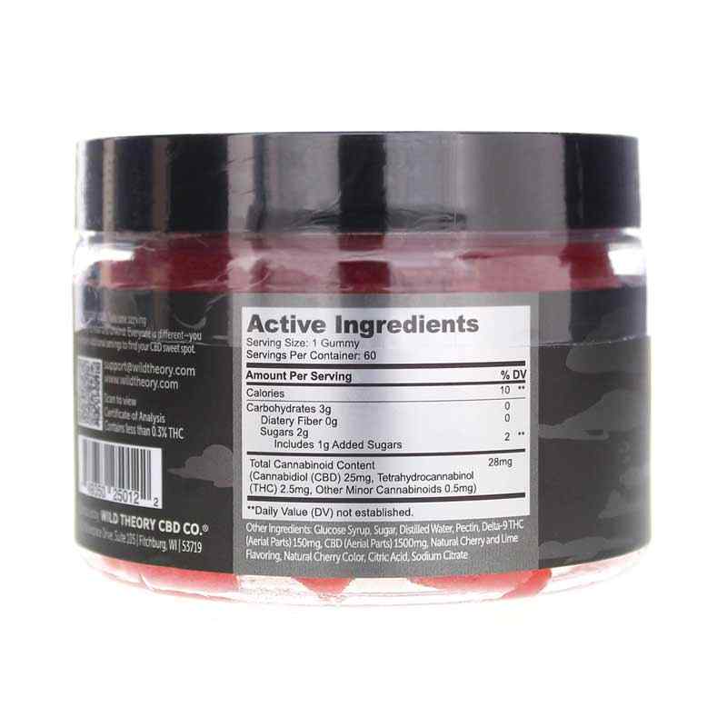 Full Spectrum CBD Strata Gummies, Cherry Lime, 60 Gummies, by Wild Theory CBD, image #4