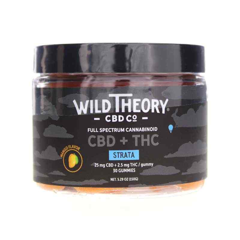 Full Spectrum CBD Strata Gummies, Mango, 30 Gummies, by Wild Theory CBD